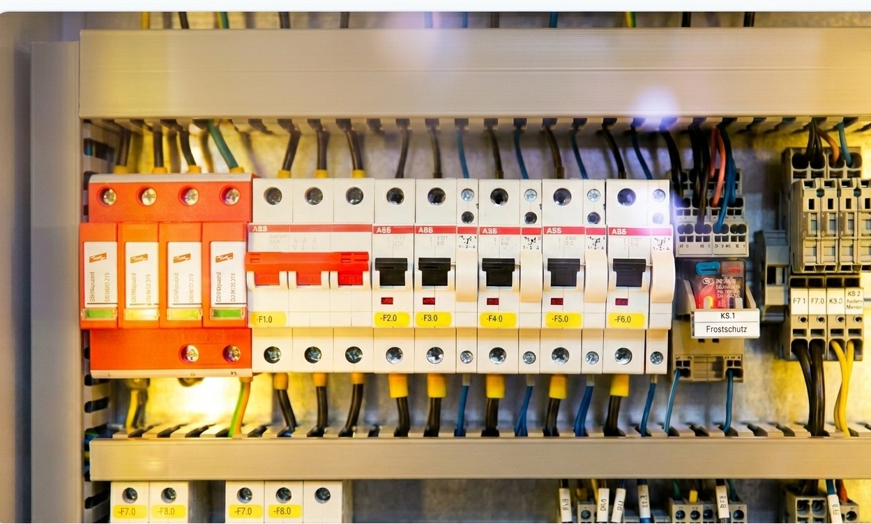 Nowoczesna rozdzielnica elektryczna z bezpiecznikami wykonana przez EMI COM